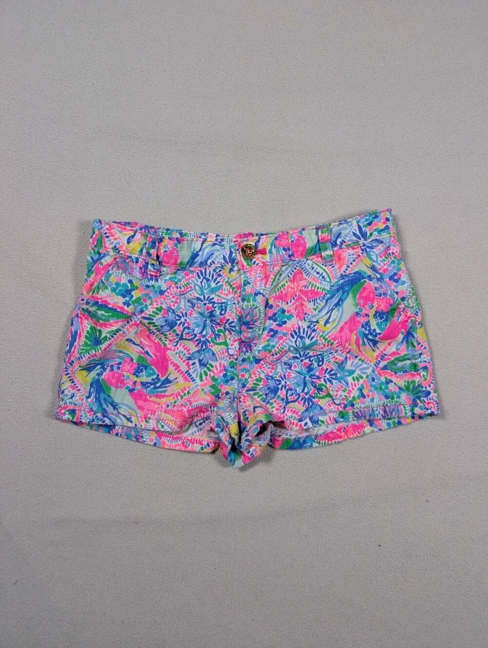 Lilly Pulitzer Girls Mini Callahan Floral Shorts Size 12 Dancing On The Deck